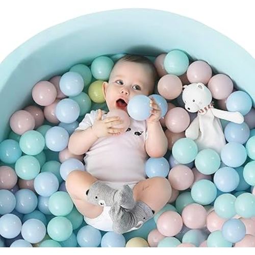TRENDBOX Ball Pit Balls 100 - Macaron Colors Pit Balls Non-Toxic Free BPA Soft Plastic Balls for Ball Pit Play Tent Baby Playhouse Pool Birthday Party Decoration