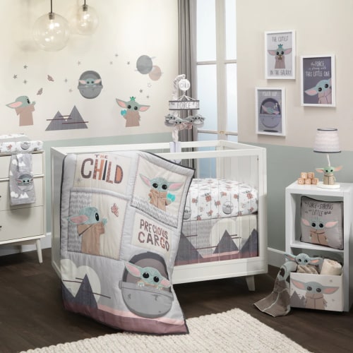 Star Wars The Child Baby Yoda Nursery 3-Piece Baby Crib Bedding Set – Lambs & Ivy