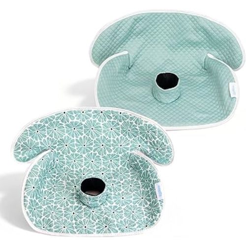 2 Pack Waterproof Baby Piddle Pads Carseat Potty Training Car Seat Protector, Waterproof Infant Car Seat Liner Cover to Prevent Pee, Leakproof and Washable (Green Flower)