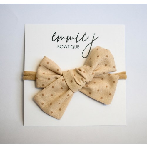 Large Pinwheel Bow, Neutral Bow, Polka Dot Bow, Baby Bow, Baby Headband, Bow