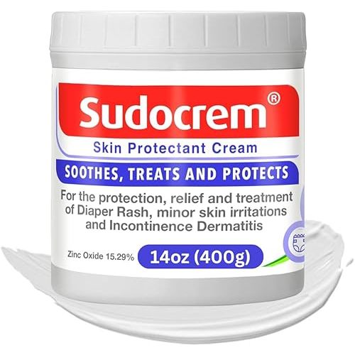 Sudocrem Diaper Rash Cream Soothes, Treats and Protects Baby's Skin, Triple Action Formula Helps Prevent Diaper Rash, 15.29% Zinc Oxide - 14oz (400g)