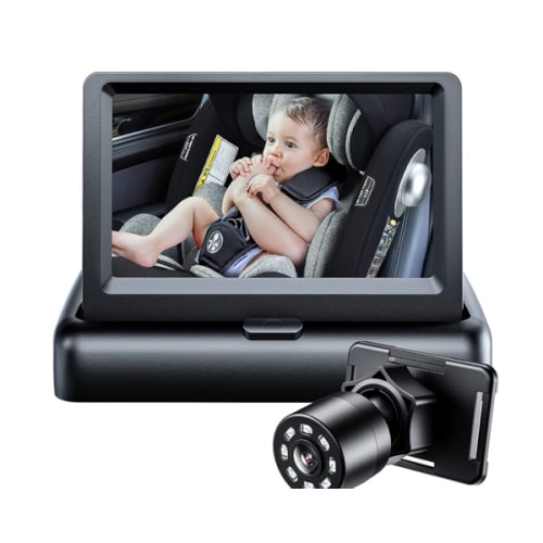 Itomoro Baby Car Mirror, View Infant in Rear Facing Seat with Wide Crystal Clear View,360° Rotation Plug and Play Easy Install baby car monitor 1080p