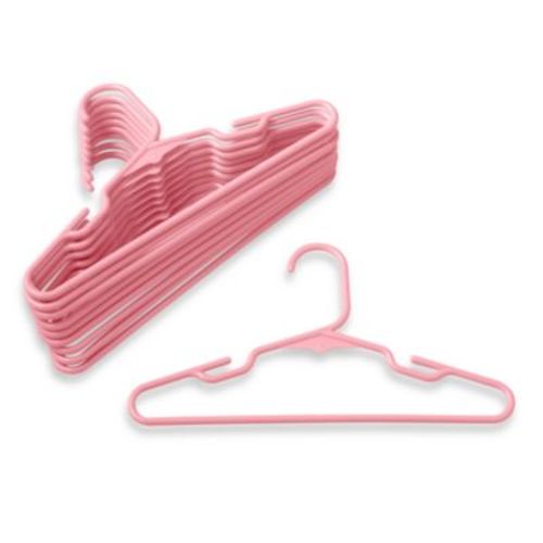 Plastic Children's 10-count Clothes Hangers in Pink - PINK - SET OF 10