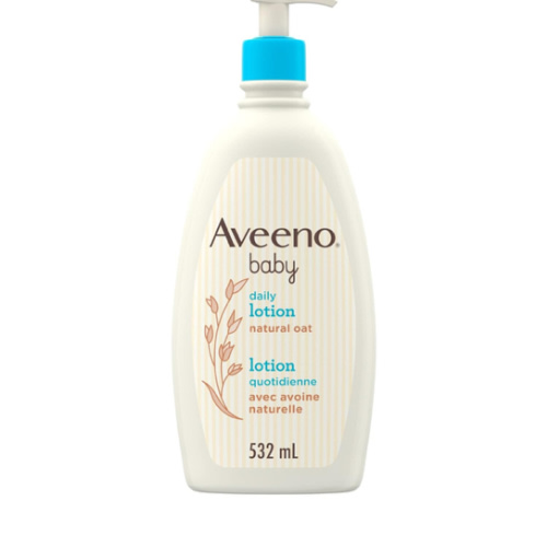 Aveeno Baby Lotion Daily Moisturizing - Natural Oat Formula for Sensitive Skin, 532mL - Gentle, Fragrance-Free Protection Body Lotion with up to 24-Hour hydration - Pediatrician-Recommended Brand