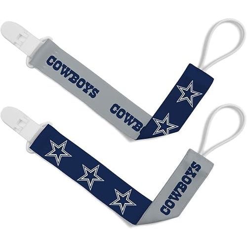 BabyFanatic Officially Licensed Unisex Pacifier Clip 2-Pack - NFL Dallas Cowboys - Officially Licensed Baby Apparel