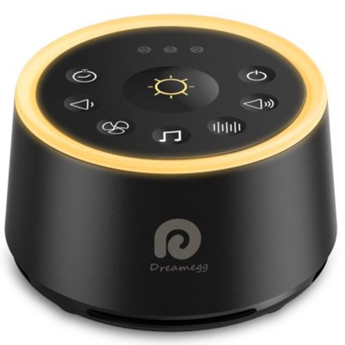Dreamegg White Noise Machine for Sleeping with 24 Calming Sound, Ambient Nightlight, Continuous or Timer, Home Nursery Office (Black)