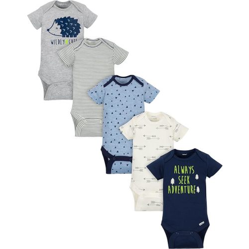 Gerber baby-boys 5-pack Short Sleeve Variety Onesies Bodysuits - 3-6 Months - Hedgehog