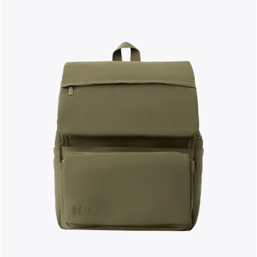 BÉIS 'The Ultimate Diaper Backpack' in Olive - Green Backpack Diaper Bag