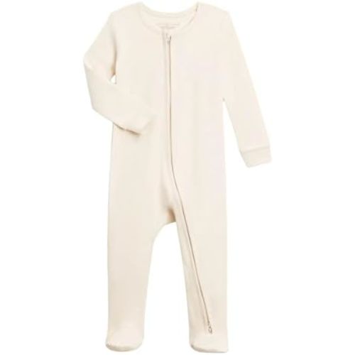 Colored Organics Baby Zip-Up Footed Sleeper with 2-Way Zipper - Newborn Organic Cotton Pajamas