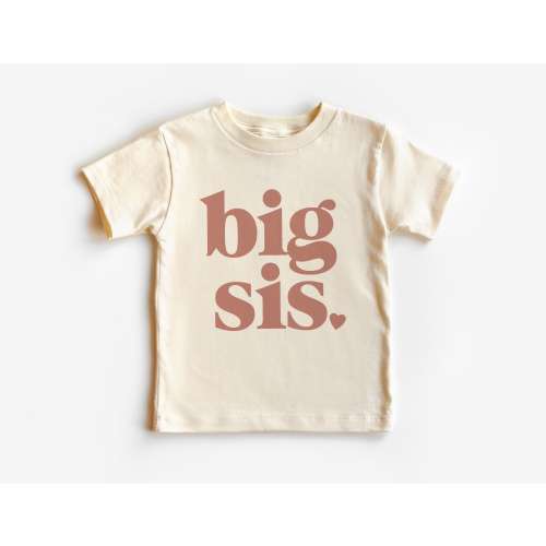 Big Sis Toddler Shirt - Cute New Big Sister Gift - Matching Hospital Outfits - Boho Natural Toddler & Youth Tee