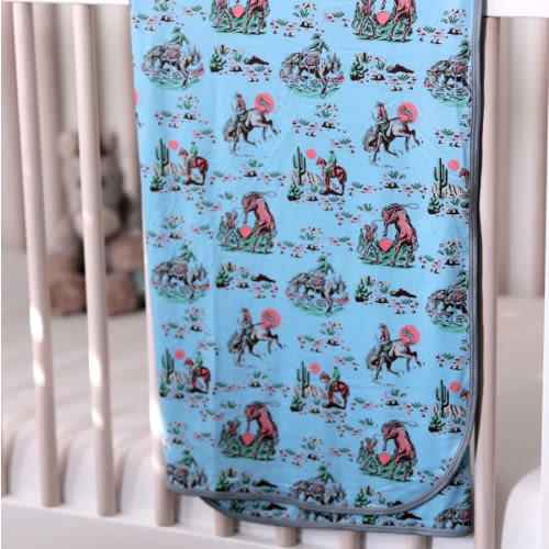 Baby Swaddle - Cowboy Up - Blue – BURLEBO