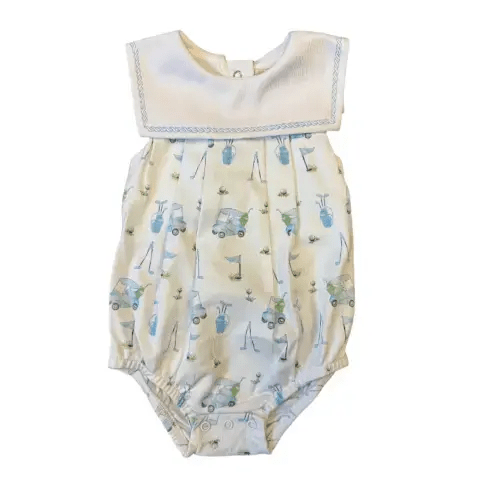 Sailor Bib Bubble- Light blue Golf Print