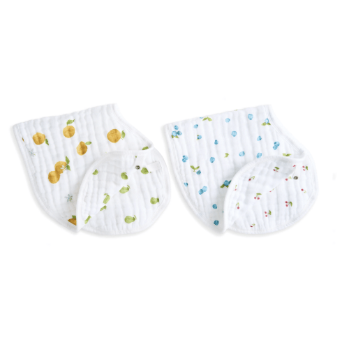 aden + anais Organic Cotton Muslin Oversized Burpy Bib in Fresh Fruit