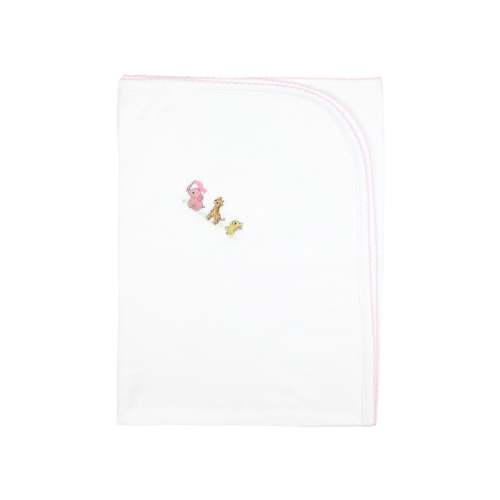 Baby Anilmals Embroidery Blanket | Baby Girl