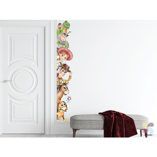 Toy Story Peek A Boo Door Decals, Disney Peeking Wall Stickers, Woody Buzz Decals