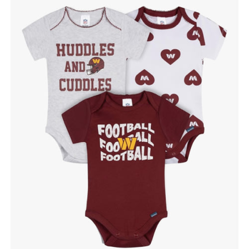 Gerber NFL baby-girls Nfl 3-pack Onesie Bodysuit
