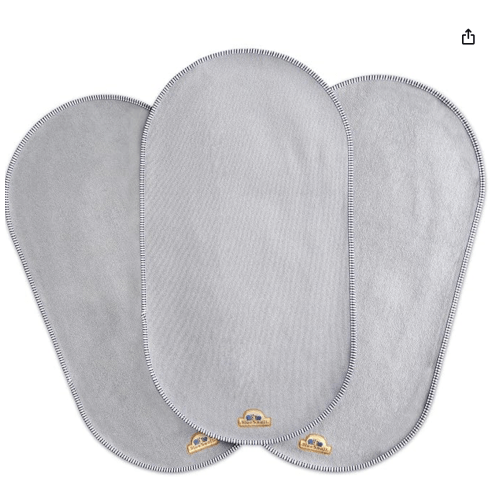 BlueSnail Waterproof Changing Pad Liners 3 Count (14"X26.5", Gray) Bassinet Pad Liner