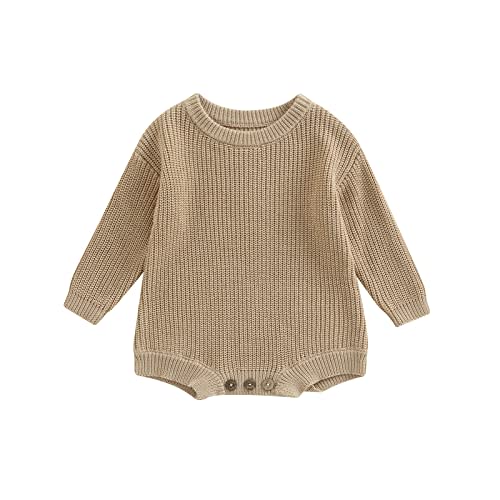 FYBITBO Baby Girl Boy Sweater Knit Oversized Pullover Sweatshirt Romper Onesie Warm Fall Winter Clothes Outfit Newborn