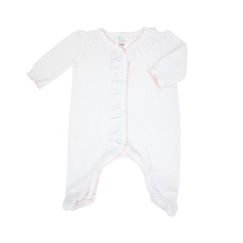 Paty Knit Footie with Eyelet #117E