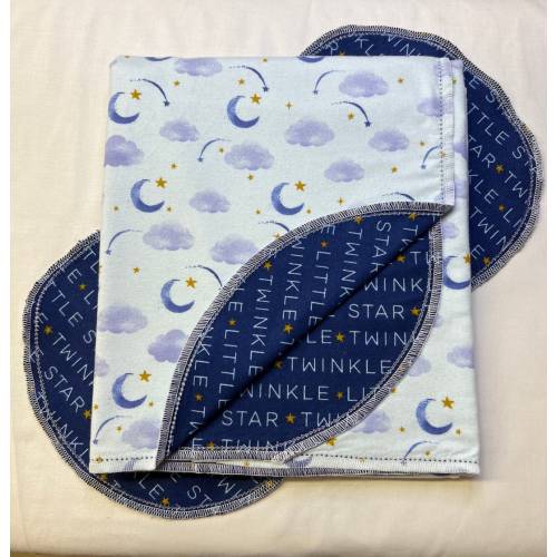 Constellation Double Sided Flannel Baby Blanket & Burp Cloth Crochet Border Kit