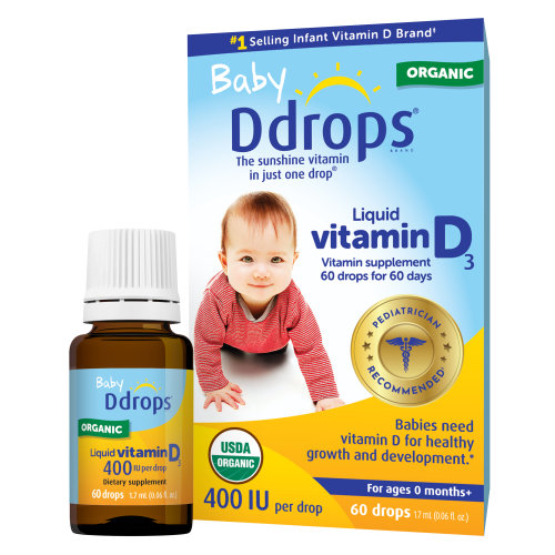 Baby Ddrops Liquid Organic Vitamin D3 Drops, 400 IU Per Drop, 0.06 fl oz