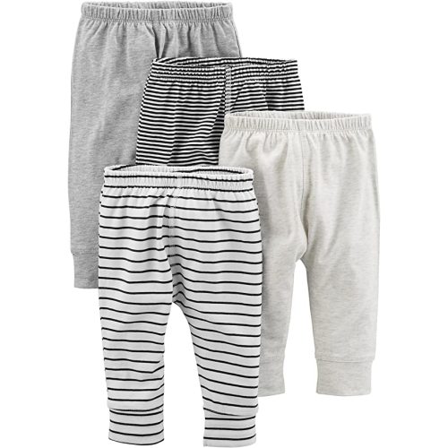 Simple Joys by Carter's Baby Boys' Pant, Pack of 4 - 0-3 Months - Grey, Stripe