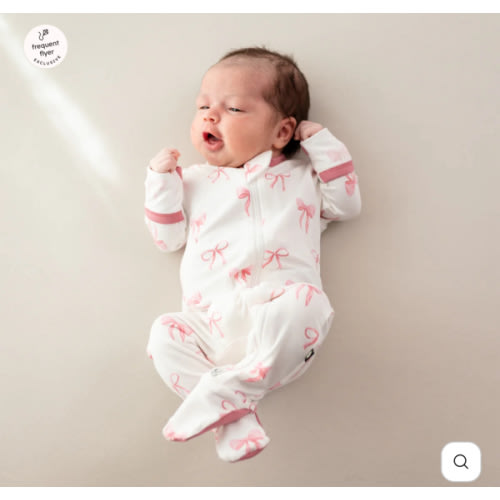 Zippered Footie in Bow