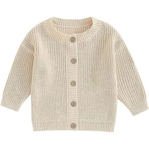 Newborn Baby Girl Boy Cute Long Sleeve Button Up Cardigan Toddler Knit Sweater Infant Fall Winter Clothes