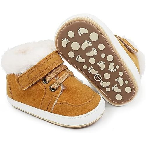 HsdsBebe Baby Boys Girls Pu Leather Hard Bottom Walking Sneakers Toddler Rubber Sole First Walkers Infant Cartoon Slippers Crib Shoes
