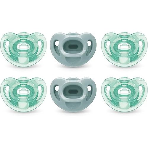 NUK Sensitive Orthodontic Pacifiers, 6-18 Months, 6 Pack, Green