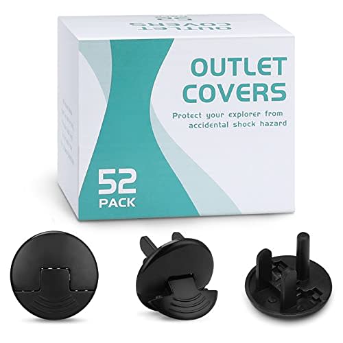 Amazon.com : 52 Pack Black Safety Outlet Covers Baby Proofing, Electrical Socket Outlet Plugs 3-Prong Child Proof for Kids House : Baby