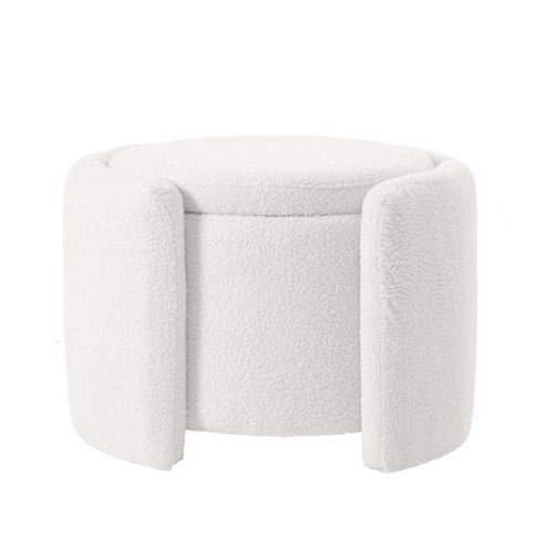 Latitude Run® Cozy Round Ottoman & Hidden Storage