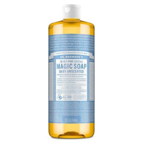 Dr. Bronner's Magic Pure Castile Liquid Soap Bodywash - Baby Unscented - 32 fl oz