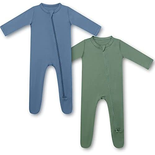 HAPIU Rayon from Bamboo Baby Footed Pajamas, 2 Way Zipper YKK, Footie for Baby Boy Girls, Newborn-24 Months