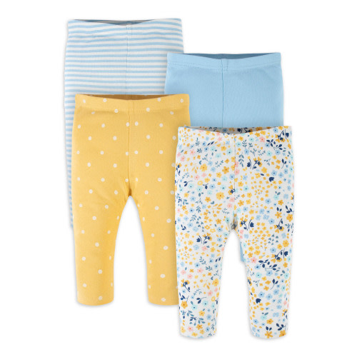 Gerber Baby Girl Pants, 4-Pack (Newborn-24 Months)