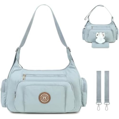 Puffer Crossbody Bags for Women Mom Large Diaper Bag Purse with Wipes & Trash Dispenser Cross Body Purses Messenger Bags
