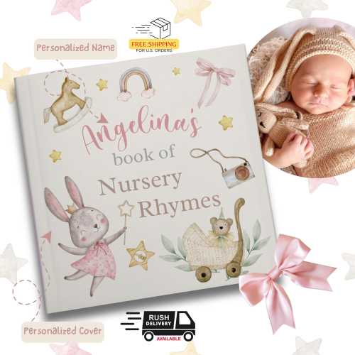 Personalized Nursery Rhymes Storybook | Custom Name Children’s Book | Baby Keepsake Gift | Baby Shower Present for Boy or Girl