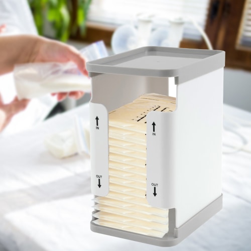Breastmilk Freezer Organizer 1700ml Breast Milk Storage Organizer Reusable Breast Milk Storage Tower First in First Out Breastmilk Bag Organizer for Freezing Breastmilk Freezer 20.5×16.5×12cm
