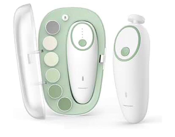 Amazon.com: Momcozy Baby Nail File Electric, Gentle Baby Nail Trimmer Electric, Baby Nail Clipper with Night Light, 7 Grinding Head Replacement Pads, Green