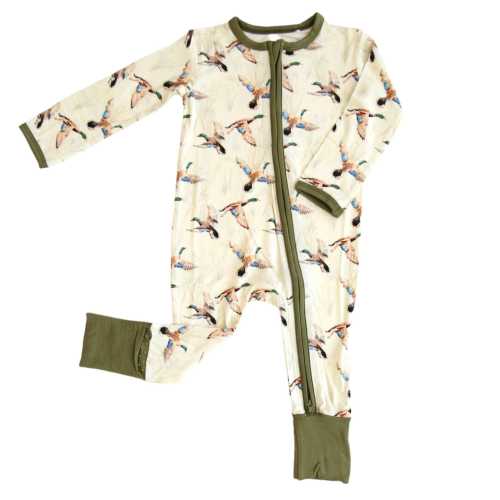 Mighty Mallards - Connor Bamboo Zippy Baby Romper