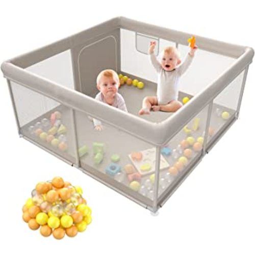 Baby Playpen Without Mat, 47x47inch Playpen, Playpen for Babies and Toddlers, Play Pen for Kids, Play Pens for Babies and Toddlers for Apartment