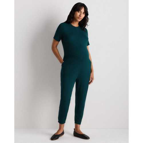 Bamboo Jersey Maternity Everyday Jumpsuit in Nocturnal Green