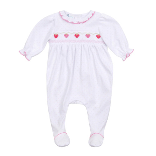 Strawberry Patch Smocked Footie