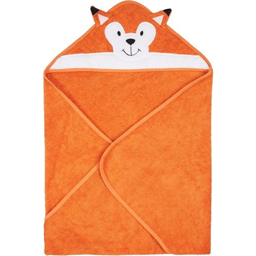 Riff Raff Sweet Fox Hooded Towel - Premium Cotton Baby Towel with Mitt Set - Ultra Soft Machine Washable Cartoon Hooded Baby Towels - Baby Towels with Hood for Newborn Baby, Infants, Toddlers