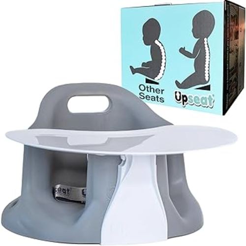 Upseat Baby Floor Seat Booster Chair for Sitting Up with Removable Tray for Meals and Playtime, Developed with Physical Therapists for Safe and Healthy Hip Development and Posture