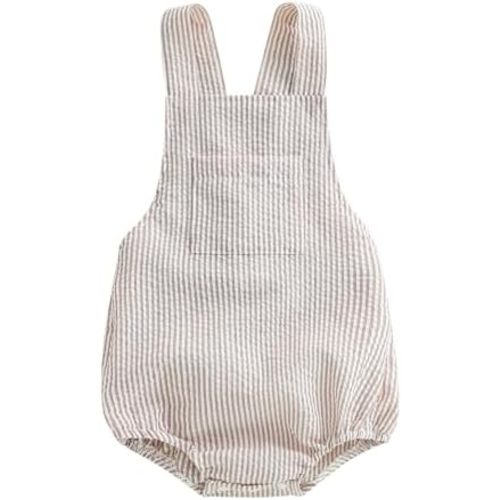 Infant Baby Girl Boy Romper Bodysuit Striped Sleeveless Jumpsuit Overalls One Piece Outfit Summer Clothes