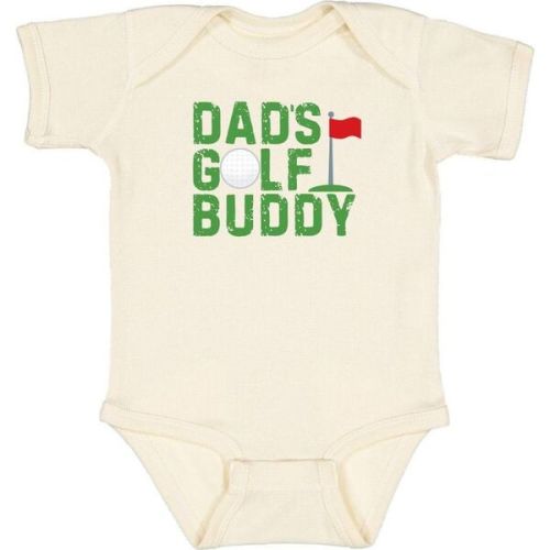 Dad's Golf Buddy Short Sleeve Bodysuit, Natural - Sweet Wink | Maisonette