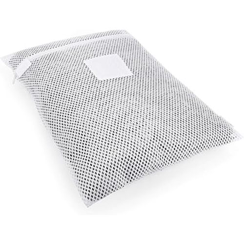 HANGERWORLD Professional Mesh Net Wash Laundry Bag with Zipper - For Socks Delicates and Baby Clothes - White, 24in x 17.5in