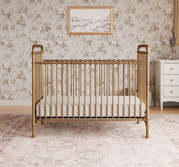 Namesake Abigail Vintage Gold Iron 3-in-1 Convertible Baby Crib
