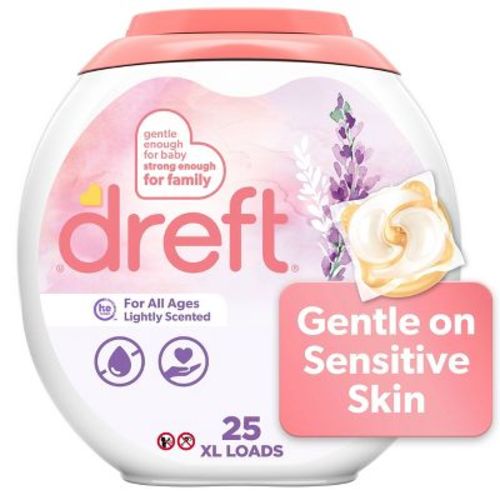 Dreft Lightly Scented He Compatible Laundry Detergent Soap Pacs - 25ct